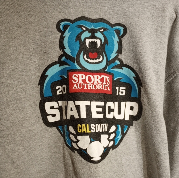 Gildan Heavy blend. Sports authority gray Hoodie. XL. Vintage - Picture 3 of 3